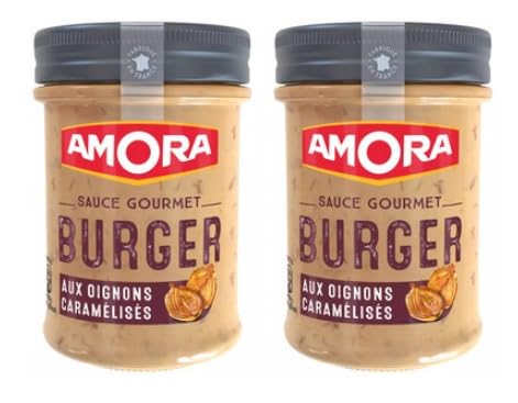 Amora Sauce Gourmet Burger aux Oignons Caramélisés, Pack of 2 Jars