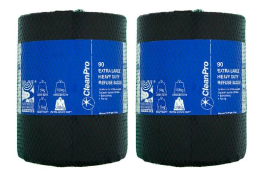CleanPro Extra Large Heavy Duty Refuse Sacks, Green, 90 Count, Twin Pack