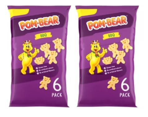 Pom-Bear BBQ Flavour Bear-Shaped Crisps, Gluten Free, No Artificial Colours or Flavours.