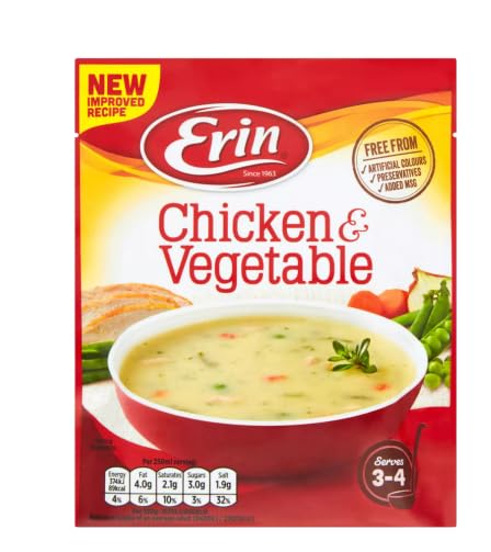 Erin Chicken & Vegetable Soup, New Improved Recipe, Free from Artificial Colours and Preservatives, Serves 3-4