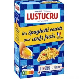 Lustucru les Spaghetti Courts aux Oeufs Frais,With Fresh Eggs 250g
