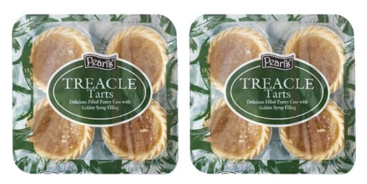 Pearl's Treacle Tarts, Delicious Filled Pastry Case with Golden Syrup Filling - (Pack of 2)