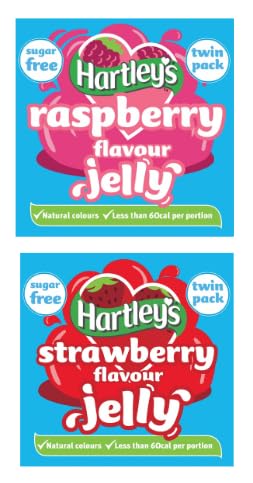 Hartley's Raspberry and Strawberry Flavour Jelly, Sugar Free, Twin Pack.