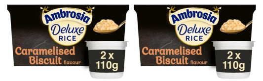 Ambrosia Deluxe Rice Caramelised Biscuit Flavour, (Pack of 2)