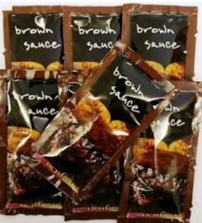 Brown Sauce Sachets, Portion Control Condiment Packets, 100 Sachets
