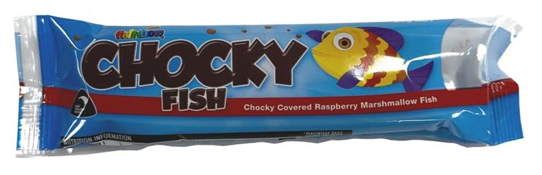 Rainbow Chocky Fish, Chocolate Covered Raspberry Marshmallow, 25g