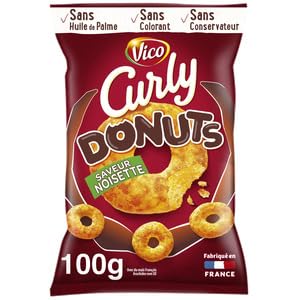Vico Curly Donuts, Hazelnut Flavour Snacks, 100g