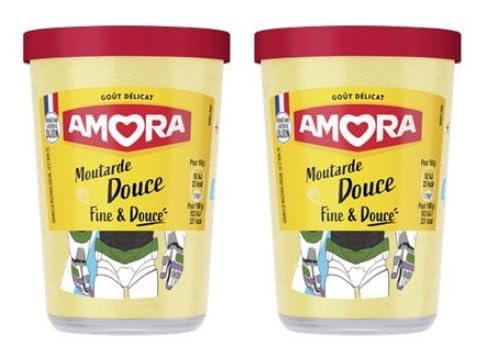 Amora Moutarde Douce, Fine & Douce, Goût Délicat, Mild French Mustard, Pack of 2