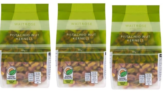Waitrose Pistachio Nut Kernels 100g, Pack of 3