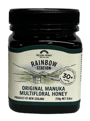 Rainbow Station Original Manuka Multifloral Honey, 30+ MGO, Product of New Zealand, 250g