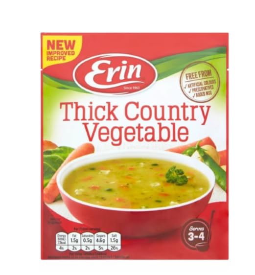 Erin Thick Country Vegetable Soup, New Improved Recipe, Free from Artificial Colours and Preservatives, 70g