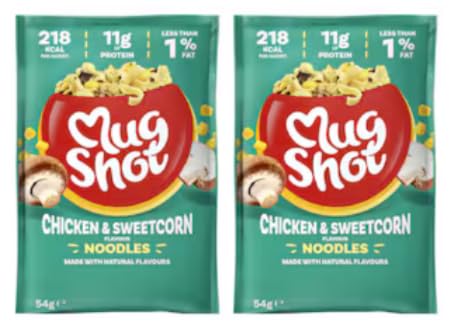 Mug Shot Chicken & Sweetcorn Flavour Noodles, Pack of 2