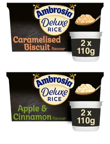 Ambrosia Deluxe Rice, Caramelised Biscuit & Apple Cinnamon Flavour - (Pack of 2)