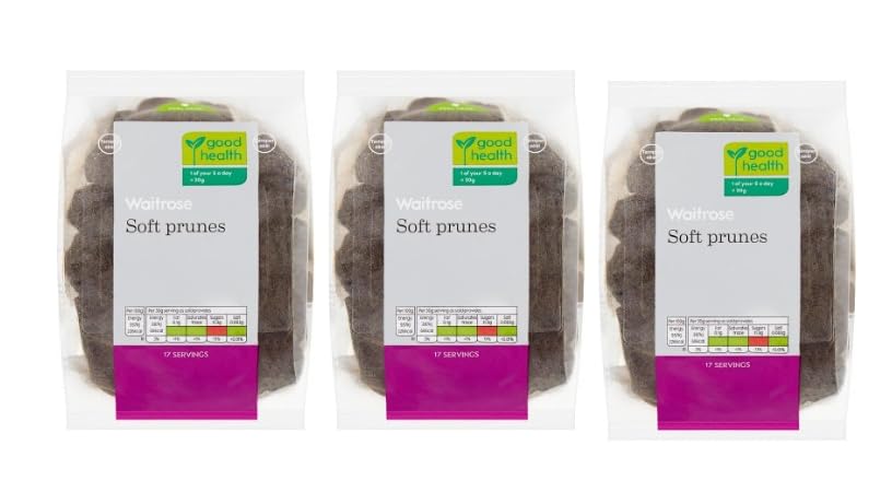 Waitrose Soft Prunes 500g, Pack of 3