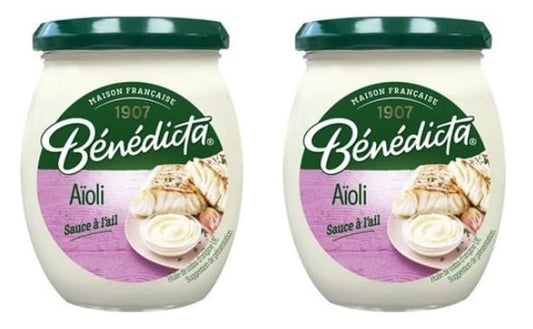 Bénédicta Aïoli Sauce à l'ail, Garlic Sauce, French Recipe, Pack of 2 Jars