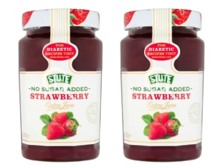 Stute No Sugar Added Strawberry Extra Jam, for Diabetic Recipes, Pack of 2