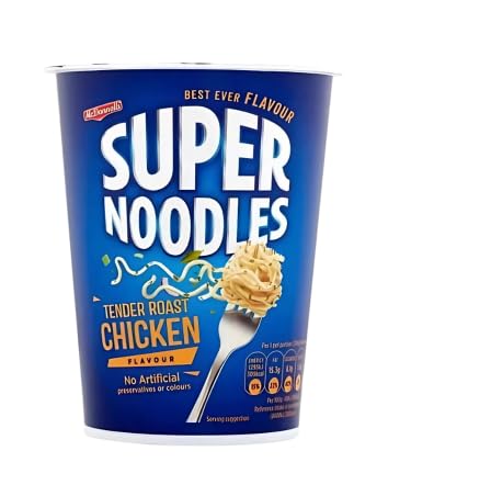 McDonnells Super Noodles Tender Roast Chicken Flavour Pot, No Artificial Preservatives or Colours, 65g