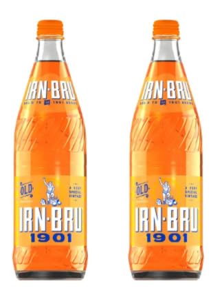 IRN-BRU 1901 Carbonated Soft Drink, Old Vintage Recipe, Glass Bottle, Pack of 2