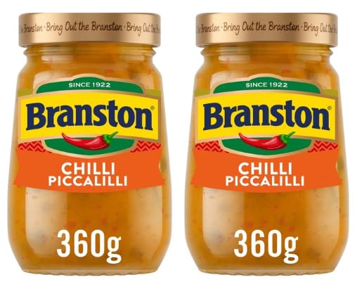 Branston Chilli Piccalilli, Tangy Spicy Pickle Condiment, Pack of 2, 360g per Jar