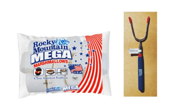 Rocky Mountain Mega Marshmallows with Toasting Fork, Gluten Free, Made in the USA, 340g