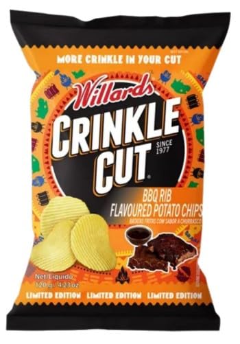 Willards Crinkle Cut BBQ Rib Flavoured Potato Chips, Limited Edition, 120g