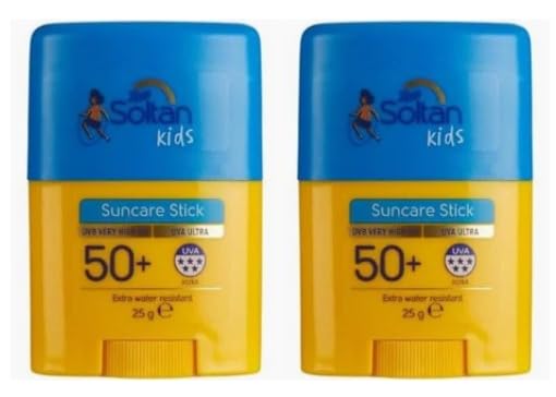 Soltan Kids Suncare Stick SPF 50+, UVA Ultra, Extra Water Resistant, 25g, Pack of 2