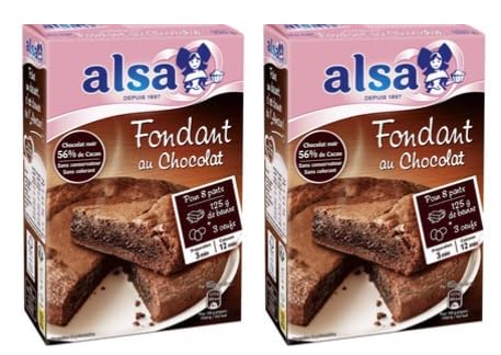 Alsa Fondant au Chocolat Baking Mix, 56% Cacao, for 8 Servings, 2 Pack