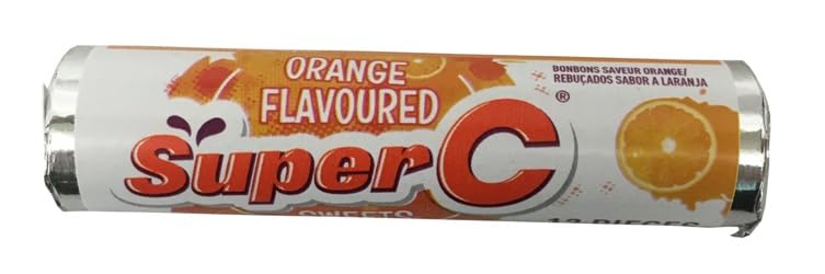 Super C Orange Flavoured Sweets, 12 Pieces per Roll