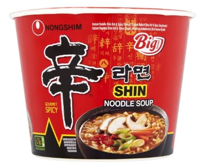 Nongshim Shin Noodle Soup, Big Bowl, Gourmet Spicy Flavour, Instant Ramen - Case of 16