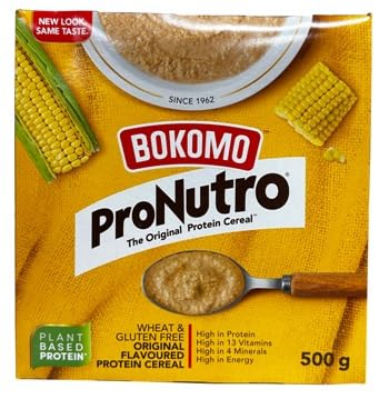 Bokomo ProNutro Original Flavoured Protein Cereal, Wheat Free, Gluten Free, Plant Based Protein, 500g