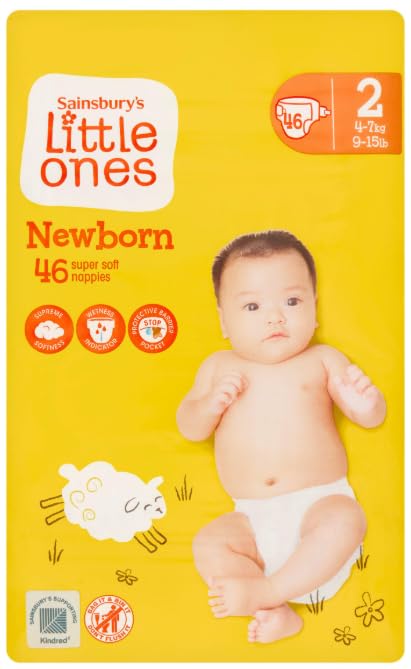 Sainsbury's Little Ones Size 2 Newborn 46 Nappies - (Pack of 6)