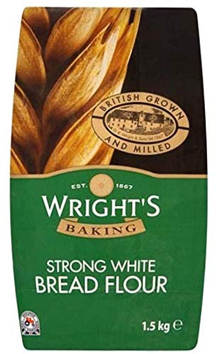 Wright's Baking Strong Bread Flour Selection - White 1.5kg / Wholemeal 1.5kg (One of Each)