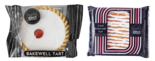 Bakewell Tart and Iced Bakewell Tart, Traditional Baked Pastry, Cherry Topped