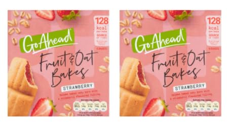 Go Ahead Fruit & Oat Bakes, Strawberry Flavour, Baked Oat Bars.
