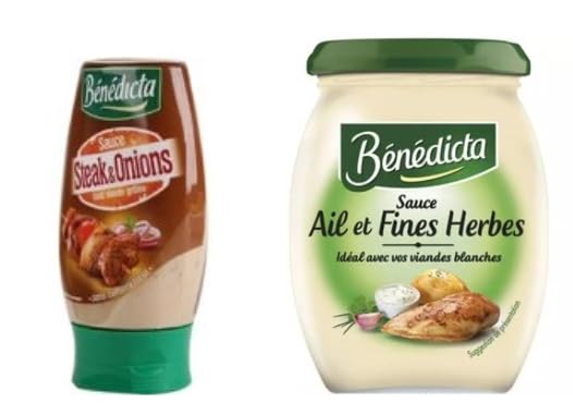 Bénédicta Sauce Ail et Fines Herbes, Garlic and Fine Herbs Sauce, Steak & Onions Sauce