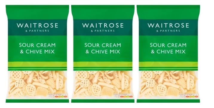 Waitrose Sour Cream & Chive Snack Mix Sharing Crisps 150g, Pack of 3