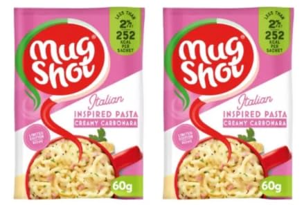 Mug Shot Italian Inspired Pasta Creamy Carbonara, Pack of 2
