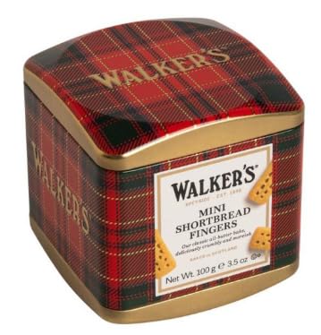 Walker's Mini Shortbread Fingers, Classic Butter Bake, Tartan Tin, 100g