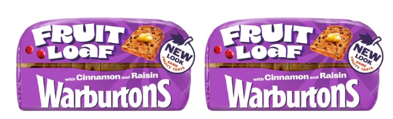 Warburtons Fruit Loaf with Cinnamon and Raisin, Sliced Bread - Pack of 2