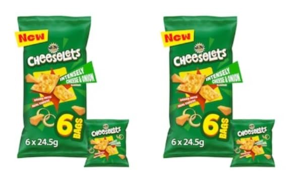 Cheeselets Intensely Cheese & Onion Flavour Snacks, Pack of 2