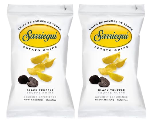 Sarriegui Black Truffle Potato Chips, Gourmet Experience, Gluten Free, 125g, Pack of 2