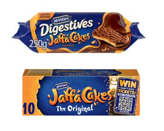 Digestives Jaffa Cakes Flavour Biscuits, 250g, and Original Jaffa Cakes