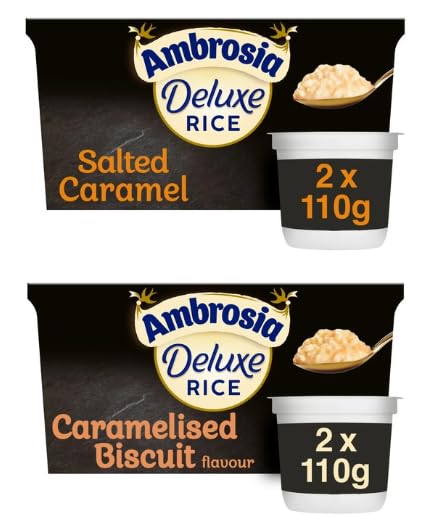 Ambrosia Deluxe Rice, Salted Caramel & Caramelised Biscuit Flavour - (Pack of 2)