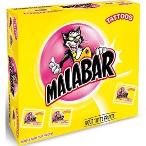 Malabar Bubble Gum Tutti Frutti Box,  200 Pieces ( 1.34Kg )