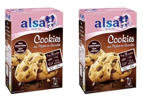 Alsa Plain and Chocolate Chip Cookie Mix, 300g, Pack of 2