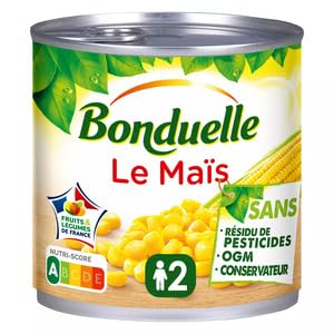 Bonduelle Mais Cultivé en France Sans Residu de Pesticides (280g Net) 400g