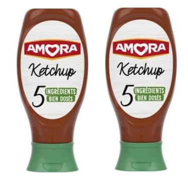 Amora Ketchup with 5 Well-Dosed Ingredients, Squeeze Bottle, Pack of 2