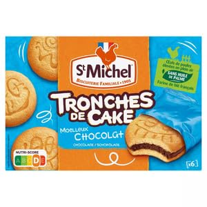 St Michel Tronches de Cake, Moelleux Chocolat Biscuits