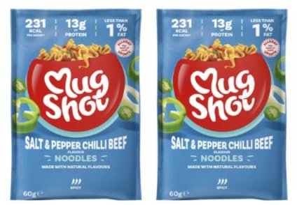 Mug Shot Salt & Pepper Chilli Beef Flavour Noodles, Pack of 2