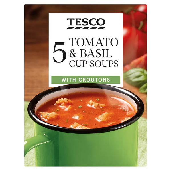 Tesco Tomato & Basil Cup Soup with Croutons, 5x24g